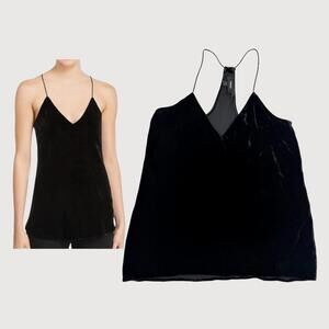 Theory Velvet Halter Tank Top Black Y2K 90s Size S